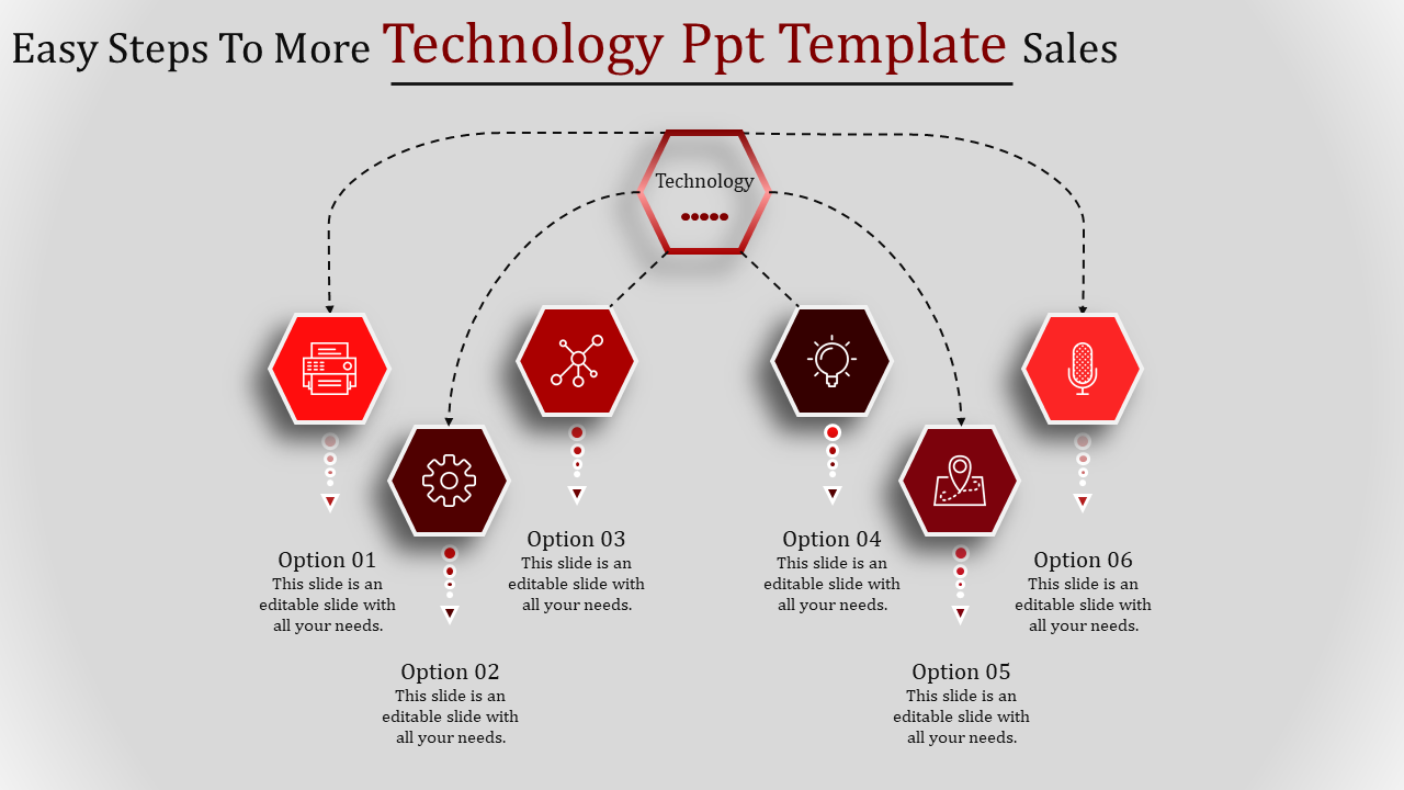 technology ppt template-Easy Steps To More Technology Ppt Template Sales-6-Red